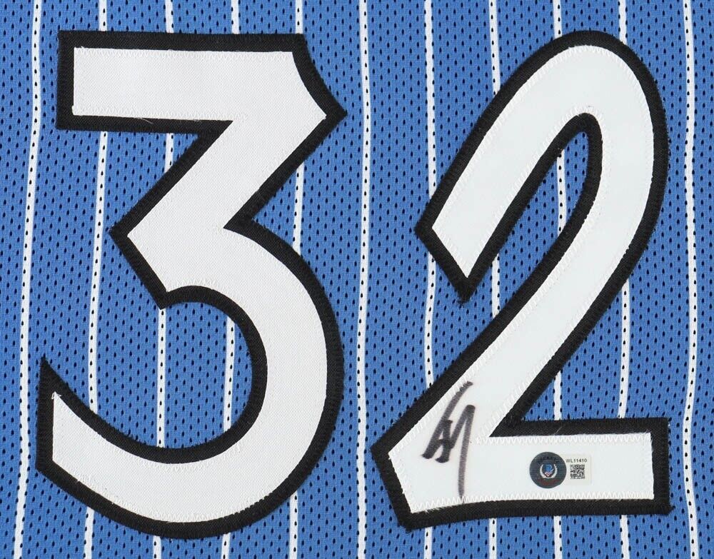 Shaquille O'Neal Signed Orlando Magic 35"x43" Framed Pinstriped Jersey (Beckett)