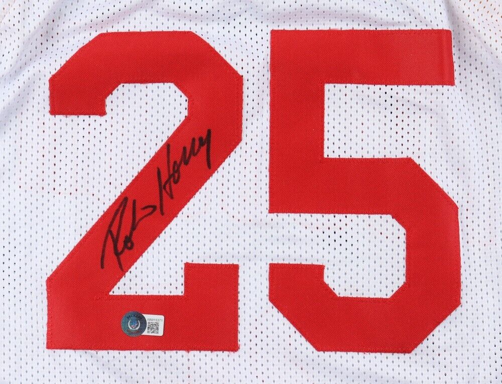 Robert Horry Signed Houston Rockets White Jersey (Beckett) 7xNBA Champion.