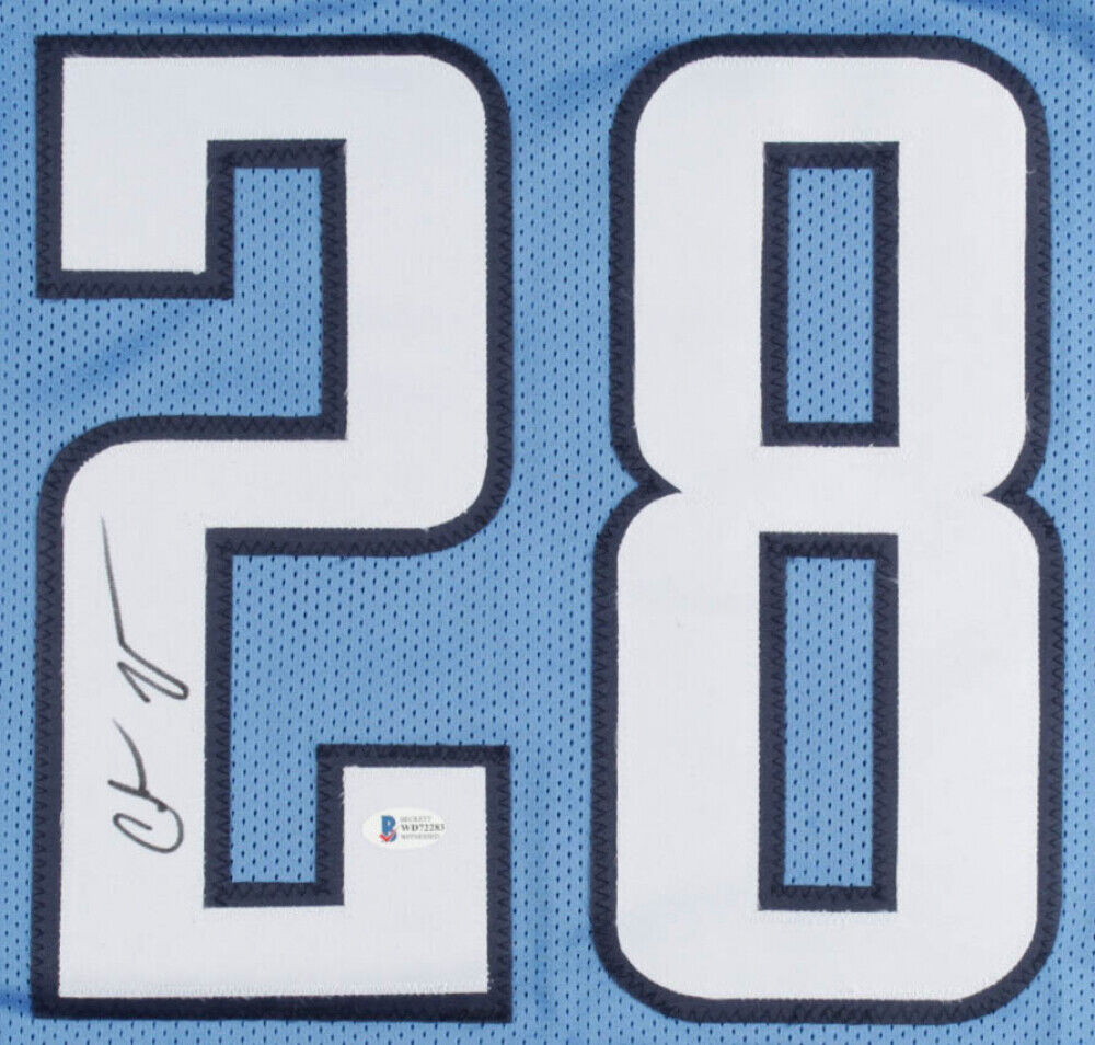 Chris Johnson Signed Tennessee Titans Jersey (Beckett COA) 3×Pro Bowl RB