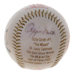 Ozzie Smith Signed LE Career Stat Engraved Baseball (JSA COA) St. Louis Cardinal