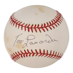 Tommy Lasorda Signed NL Baseball (JSA COA) Los Angeles Dodgers Manager 1976-1996