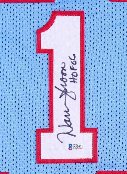 Houston Oilers Run-N-Shoot Jersey Signed by(5)  Moon,White,Jeffires,Givins,Duncan