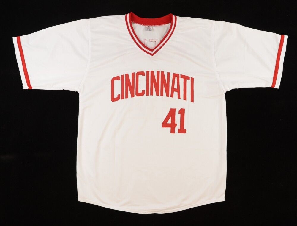 Lou Piniella Signed Reds Jersey (JSA) 1990 Cincy World Series Champion Manager