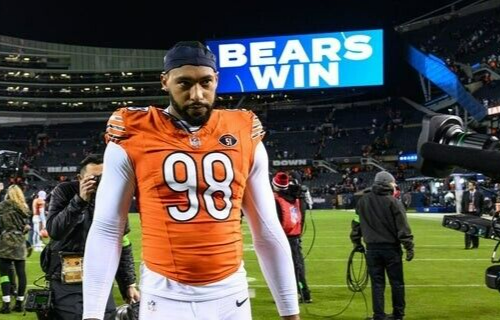 Montez Sweat Signed Chicago Bears Speed Mini Helmet (JSA COA) 2023 Pro Bowl D.E.