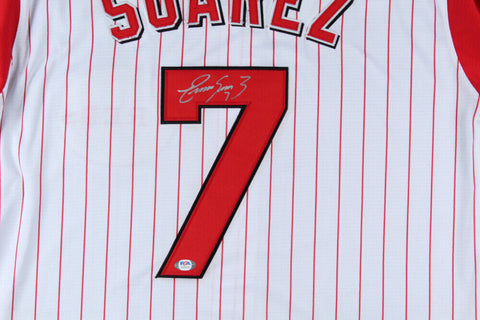 Eugenio Suarez Signed Cincinnati Reds Mitchell & Ness MLB Style Jersey (PSA COA)