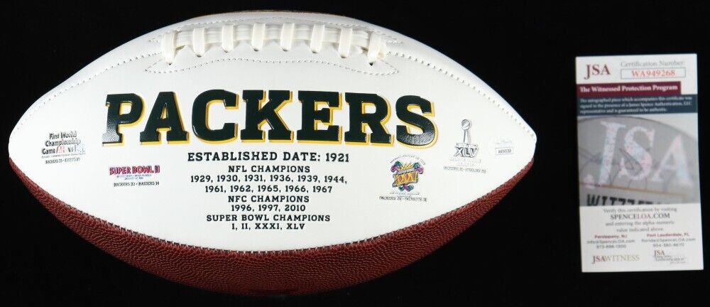 Jayden Reed Signed Green Bay Packers Logo Football (JSA COA) 2022 Rookie W.R