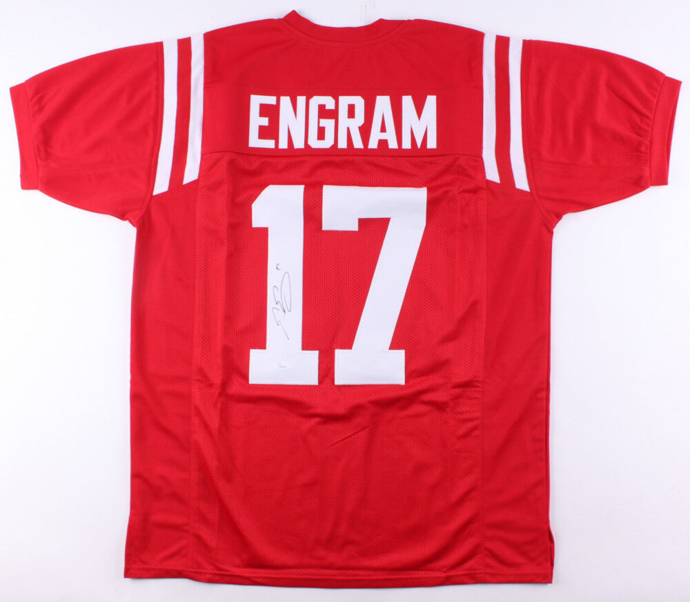 Evan Engram Signed Ole Miss Rebel Jersey (JSA COA) New York 1st Round Pick 2017