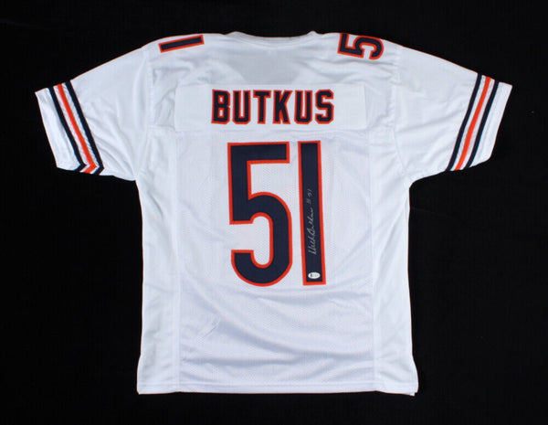 DICK BUTKUS AUTOGRAPHED CHICAGO BEARS JERSEY AASH