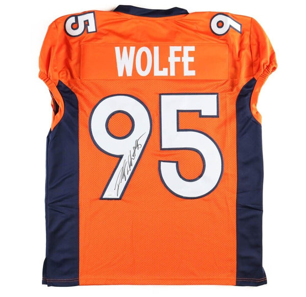 Derek Wolfe Signed Denver Broncos Jersey (JSA COA) Super Bowl L Champi –