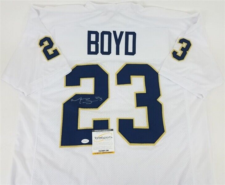 Tyler Boyd Signed Pitt Panthers White Jersey (TSE COA) Cincinnati Bengals W,R.