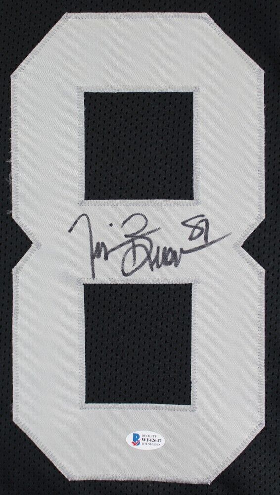 Tim Brown Signed Oakland Raiders Jersey (Beckett) Ex-Irish All Pro Wide Receiver