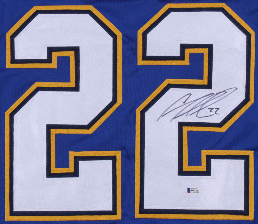 Chris Thorburn Signed Blues Jersey (Beckett COA) 50th Overall pick 2001 Draft