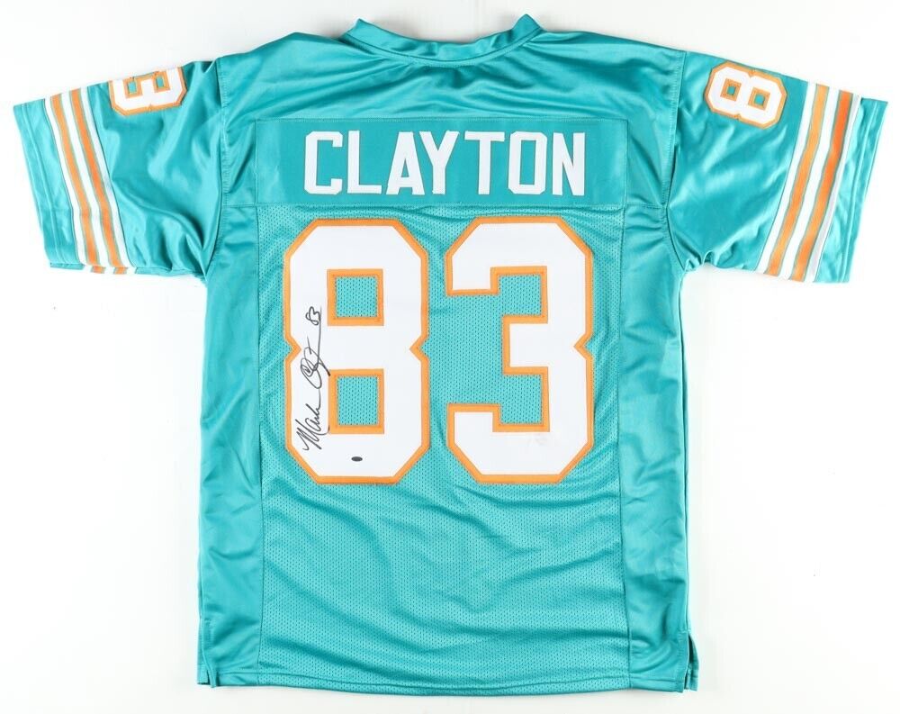 Mark Clayton Signed Miami Dolphins Jersey (OKAuthentics Holo) Pro Bowl Receiver