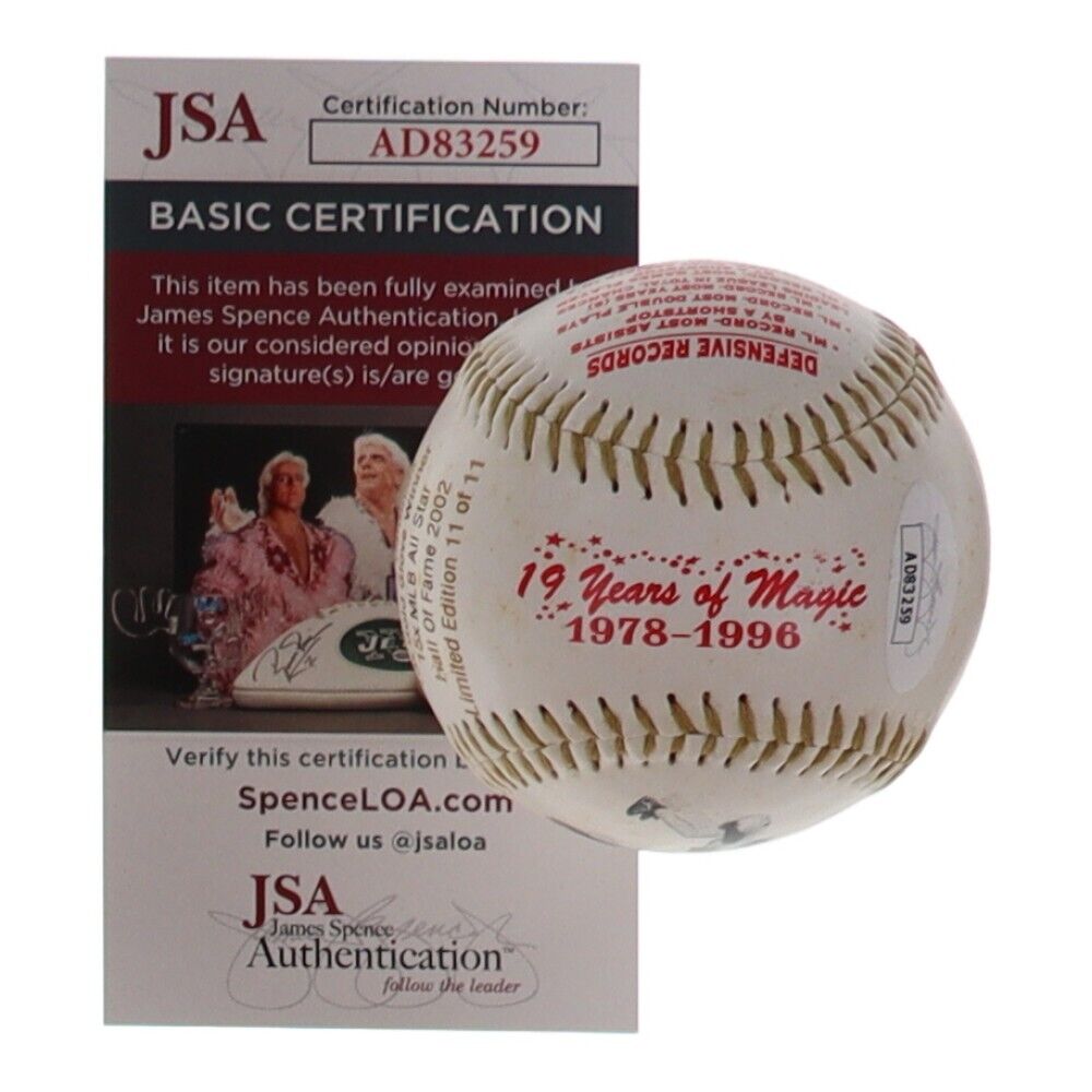 Ozzie Smith Signed LE Career Stat Engraved Baseball (JSA COA) St. Louis Cardinal