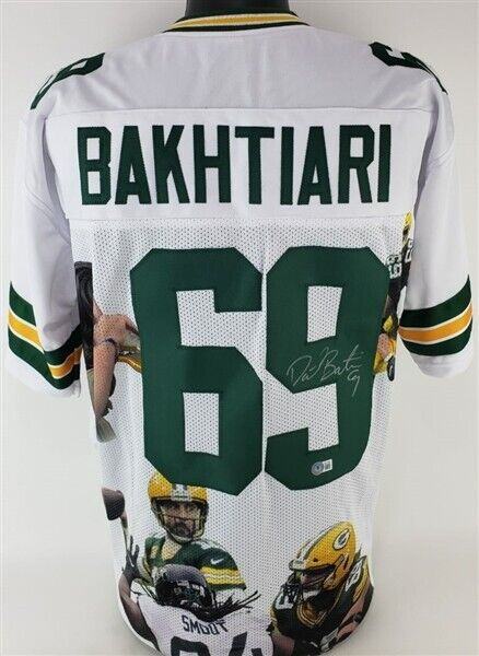 David Bakhtiari Signed Green Bay Packer Custom Photo Jersey (Beckett) All Pro OT