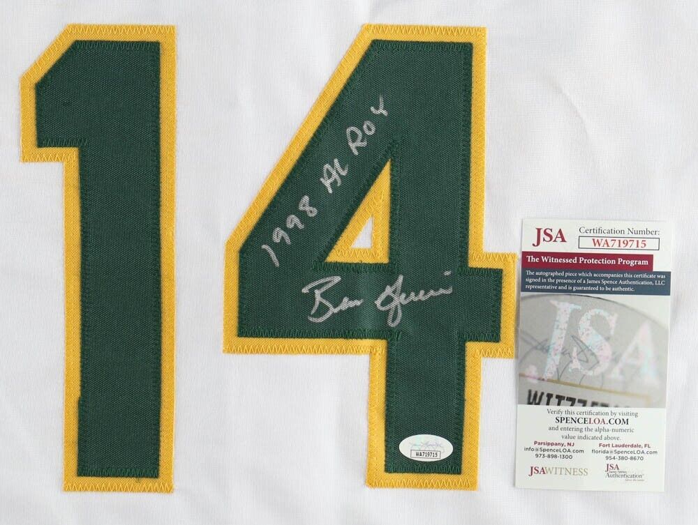 Ben Grieve Signed Oakland Athletics Jersey (JSA COA) 1998 A L Rookie of the Year