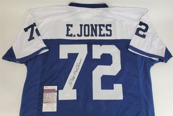 Ed Too Tall Jones Signed Cowboy Throwback Jersey (JSA COA) Dallas 3x –