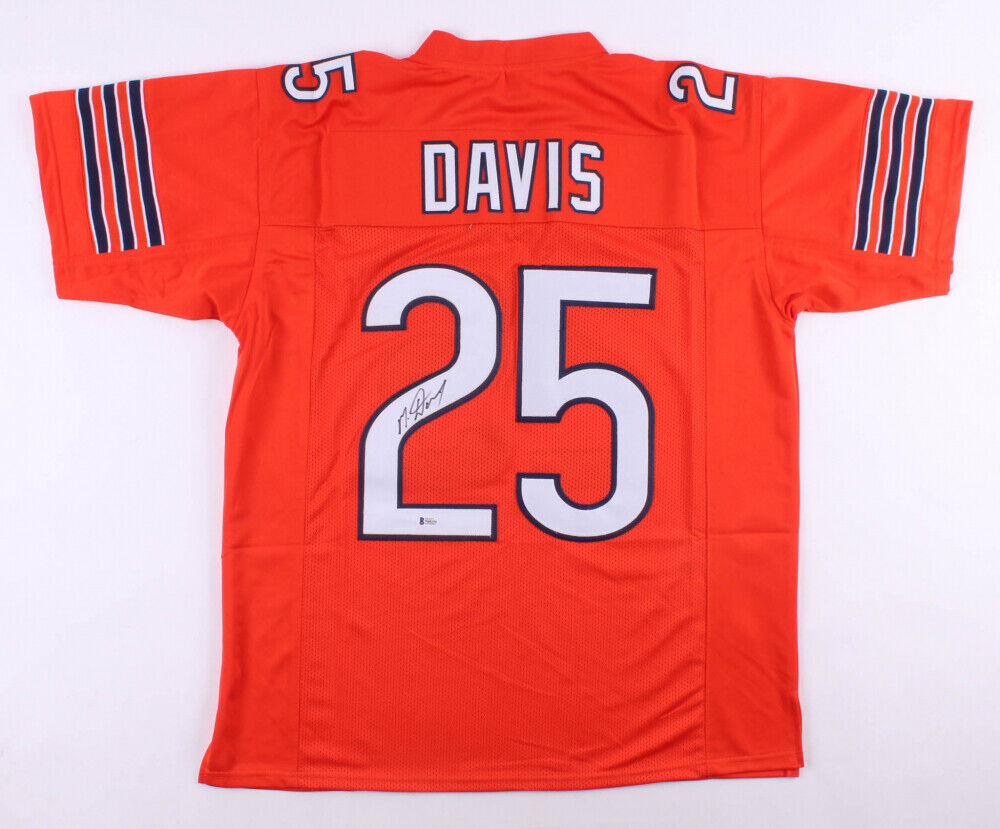 Mike Davis Signed Bears Orange Jersey (Beckett COA) Chicago's 2019 Feature Back