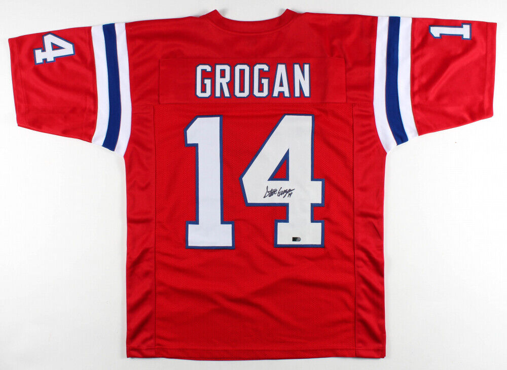Steve Grogan Signed New England Patriots Jersey (AIV COA) Pats QB 1975–1990