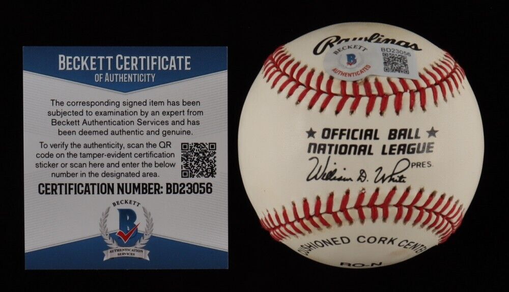 Fergie Jenkins Signed Chicago Cubs N.L. Baseball & Display Case w/Thumbprint COA