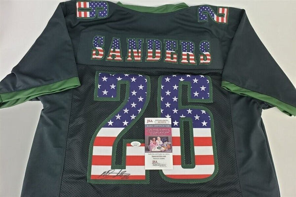 Miles Sanders Signed Philadelphia Eagles USA Flag Custom Jersey (JSA C –