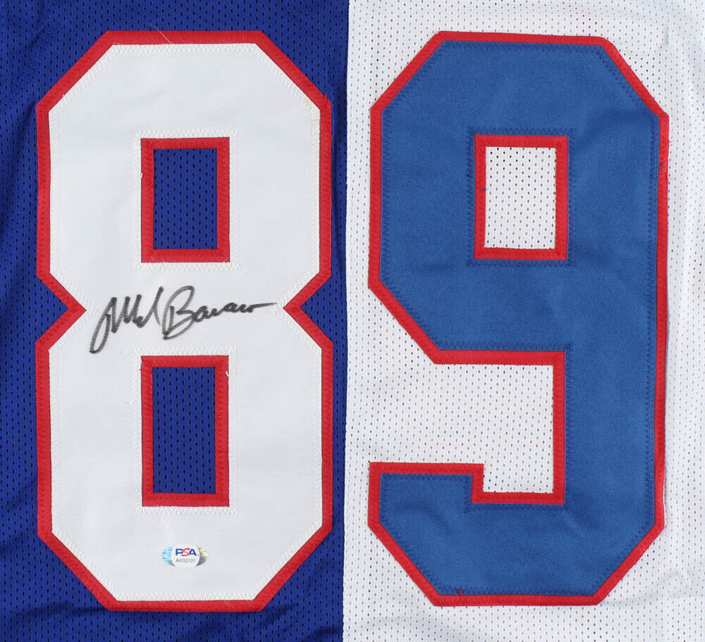 Mark Bavaro Signed New York Giants Blue Jersey (PSA Holo) 2xSuper Bowl Champion