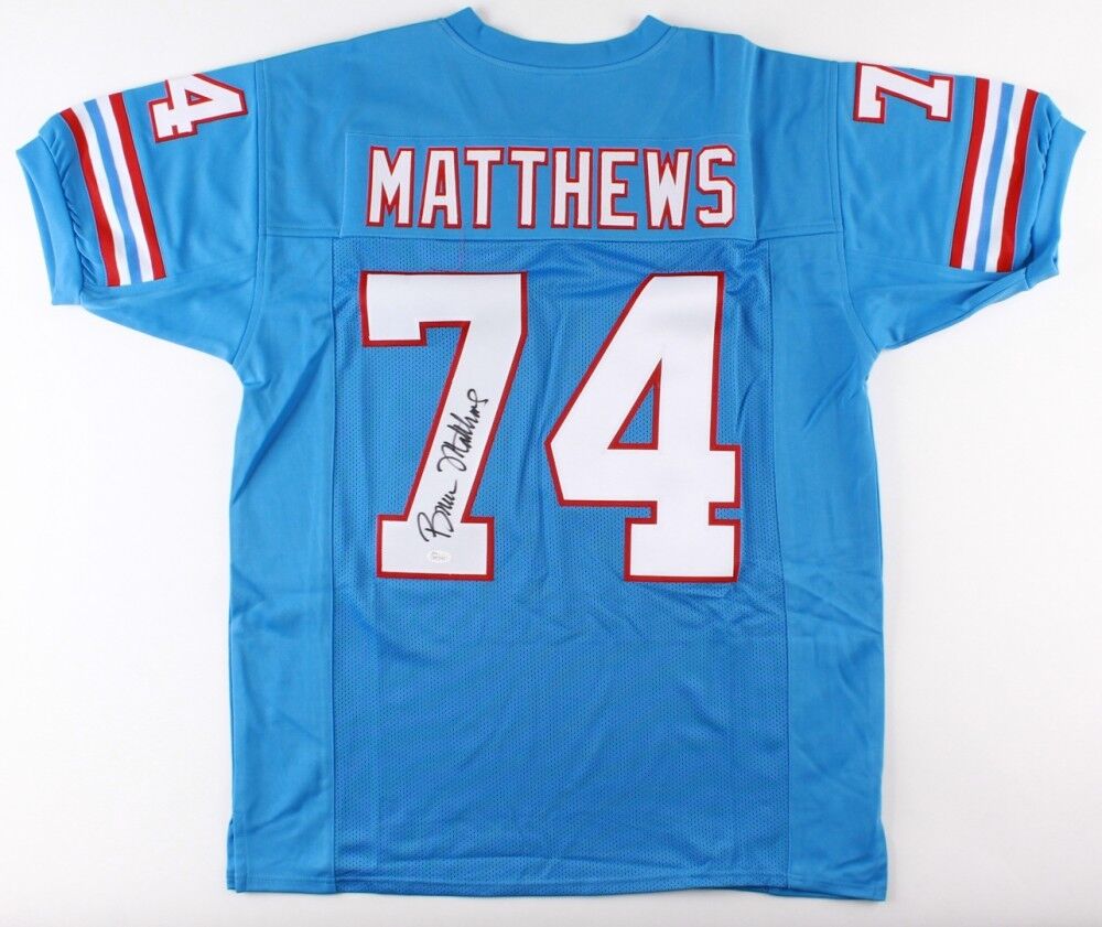 Bruce Matthews Signed Oilers Jersey (JSA COA) 14×Pro Bowl (1988–2001) "O-line"