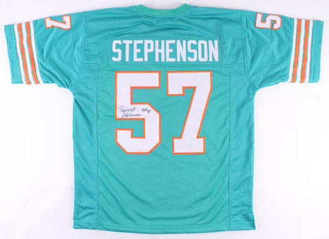 Dwight Stephenson Signed Miami Dolphins Jersey Inscribed "HOF 98" (JSA Hologram)