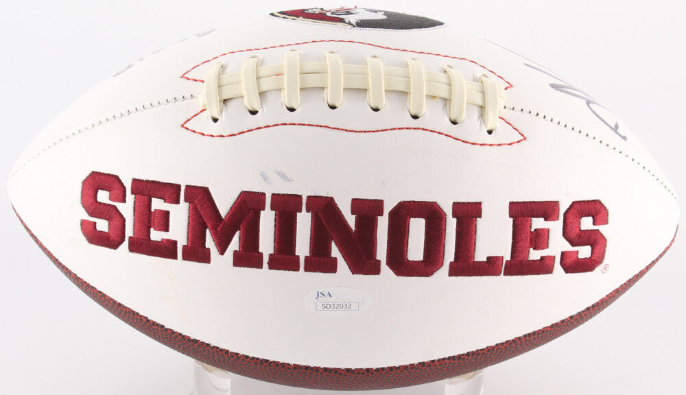 Deondre Francois & Derwin James Signed Florida State Seminoles Logo Football JSA