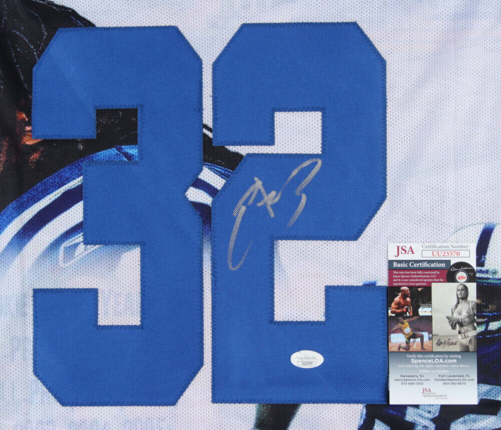 Edgerrin James Signed Indianapolis Colts Custom Printed Photo Jersey (JSA COA)
