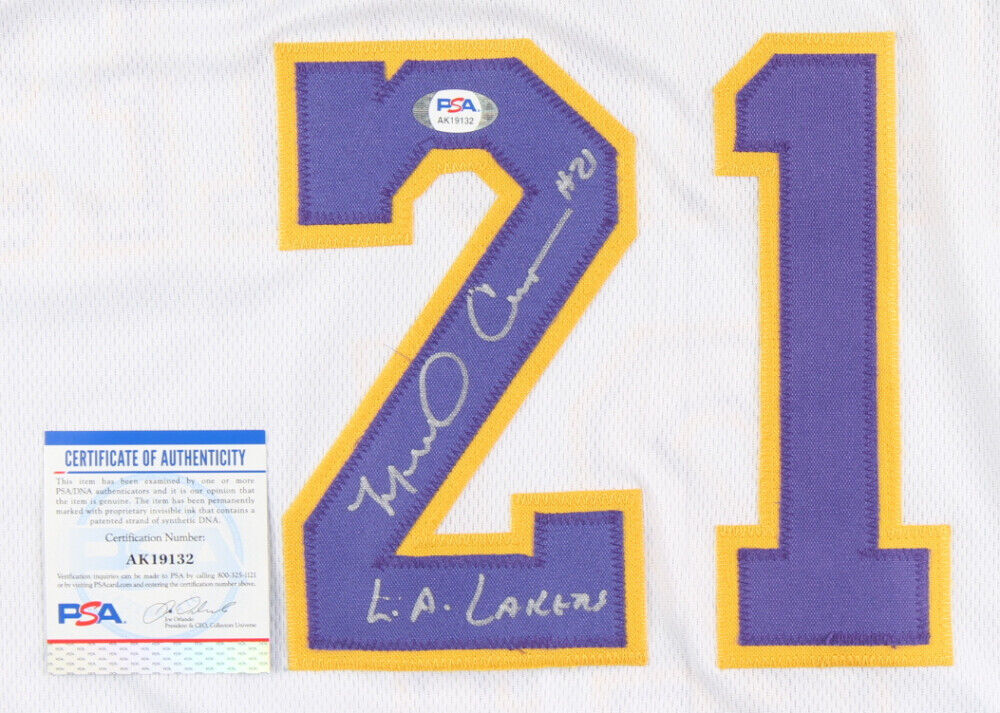 Michael Cooper Signed Los Angeles Lakers Jersey Inscribed "L.A. Lakers" PSA COA