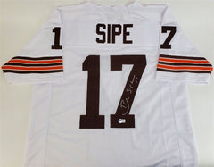 Brian Sipe Signed Cleveland Browns White Jersey (Beckett) Browns Q.B. 1974–1983