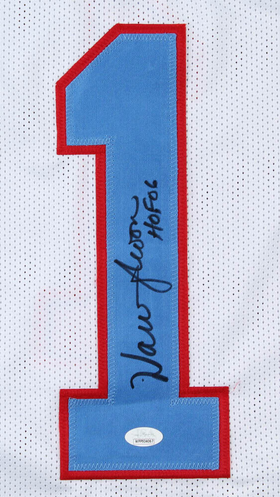 Warren Moon Signed Houston Oilers Jersey Inscribd HOF 06 (JSA COA) 9×Pro Bowl QB