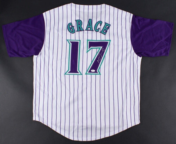Mark Grace Signed Chicago Cubs Throwback Jersey (JSA) World Series cha –