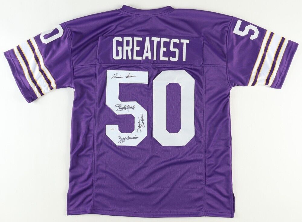 Minnesota Viking 50 Greatest Jersey Signed By (8) All Time Greats / See list JSA