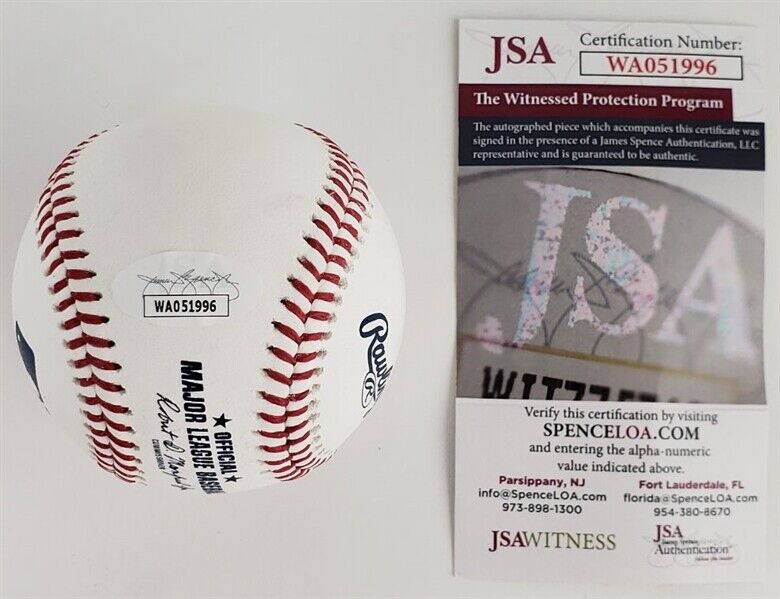 Bill Mazeroski "HOF 01" Signed OML Baseball (JSA COA) Pittsburgh Pirates HOF 3.B