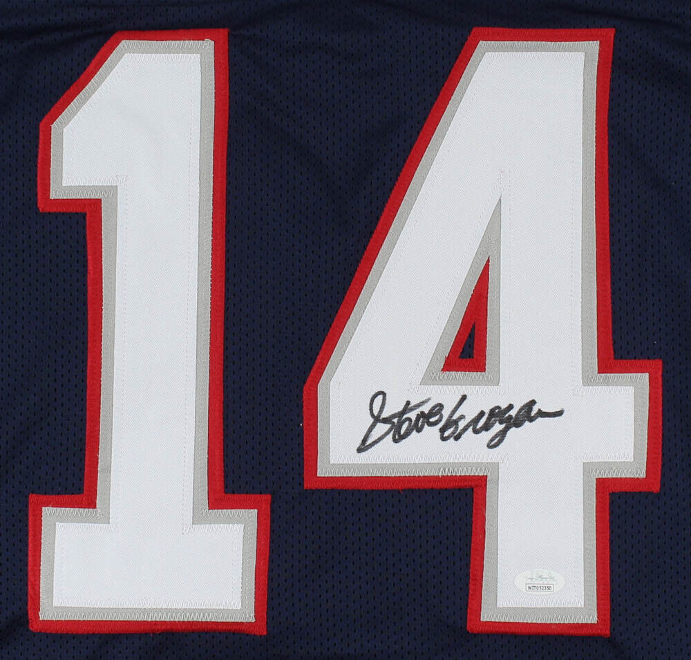 Steve Grogan Signed New England Patriots Jersey (JSA COA) Super Bowl XX Q.B