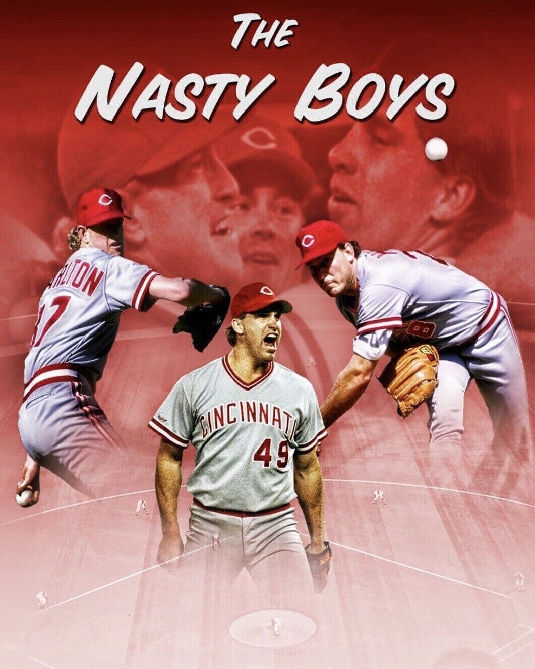 Randy Myers, Norm Charlton & Rob Dibble Signed Nasty Boys Cincinnati Reds Jersey