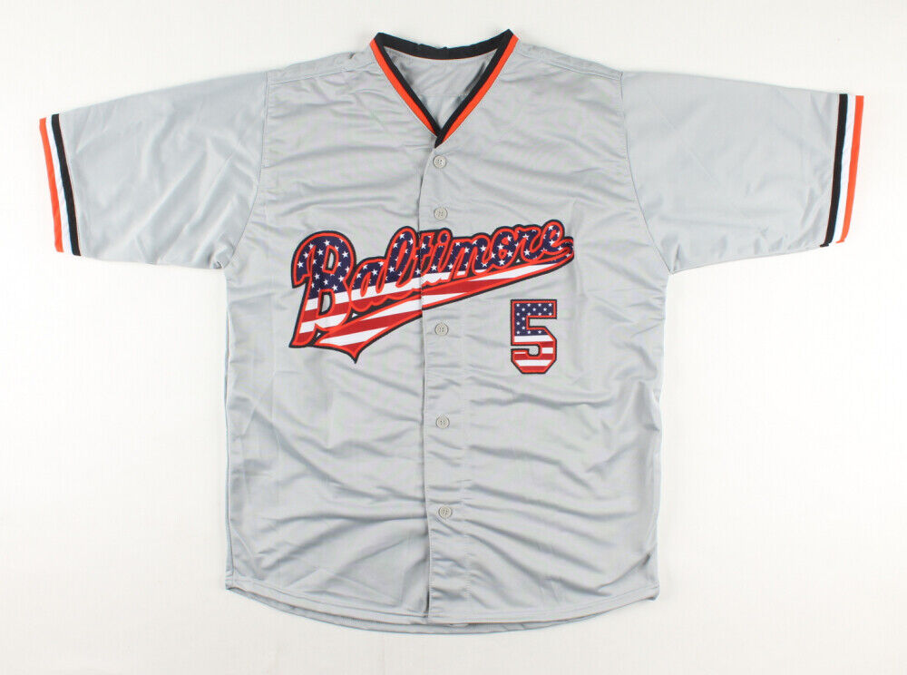 Brooks Robinson Signed Orioles Highlight Stat USA Jersey Insc HOF 1983 (JSA COA)