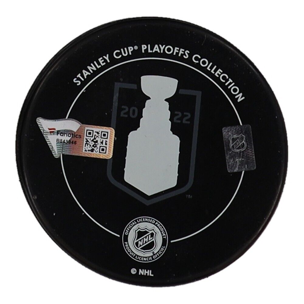Gabriel Landeskog Signed 2022 Stanley Cup Champ Avalanche Logo Puck (Fanatics)