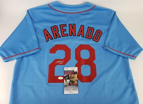 Nolan Arenado Signed St Louis Cardinals Throwback Jersey (JSA COA) 3xAll Star 3B