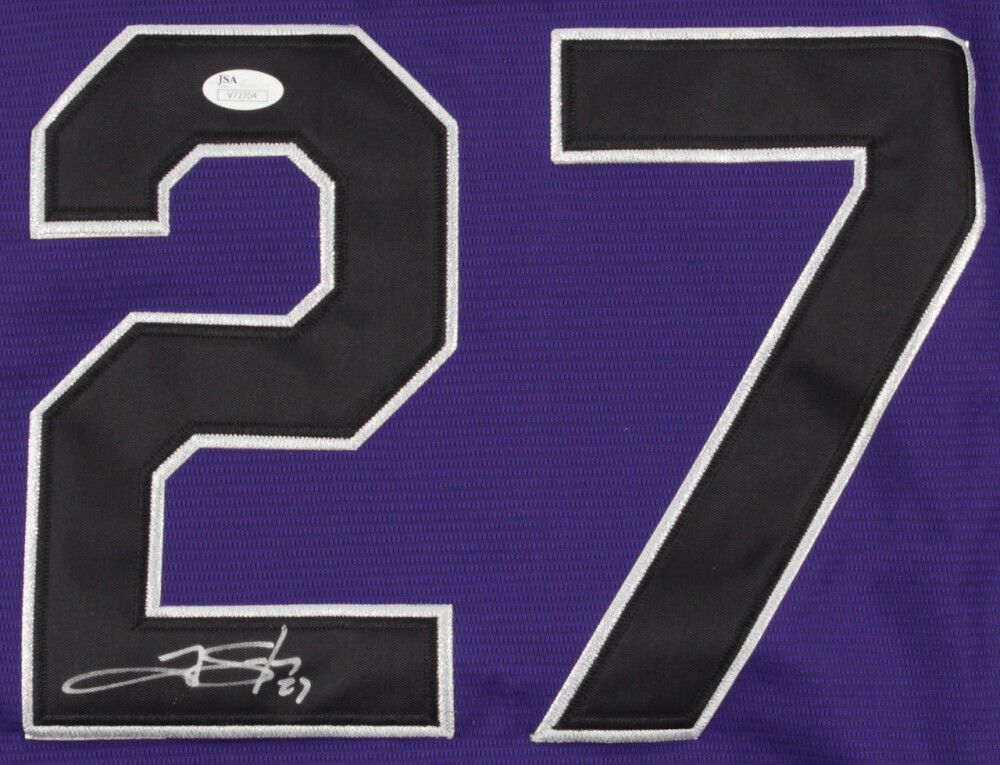 Trevor Story Signed Colorado Rockies 25th Anniversary Majestic Jersey (JSA COA)