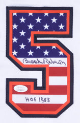 Brooks Robinson Signed Orioles Highlight Stat USA Jersey Insc HOF 1983 (JSA COA)