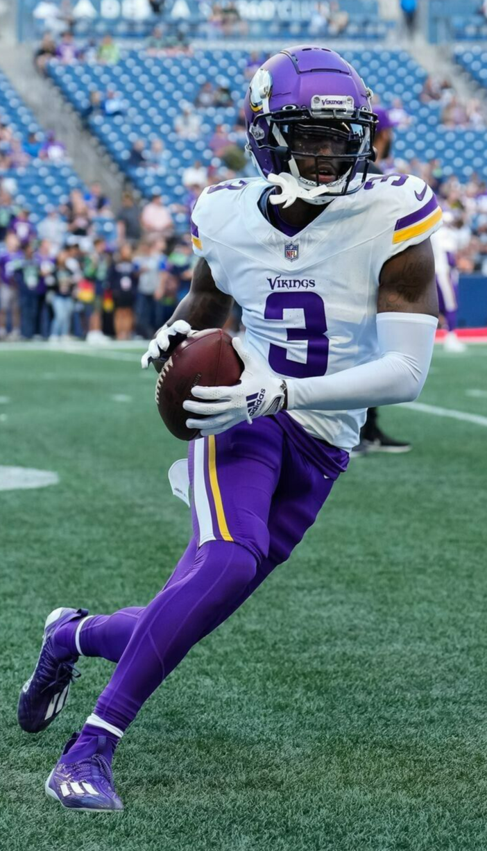 Jordan Addison Signed Minnesota Vikings Jersey (Playball Ink) 2023 1st Rnd Pk WR