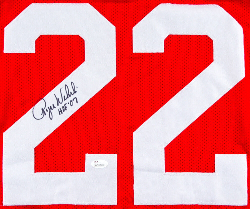Roger Werhli Signed St Louis Cardinals Stat Jersey Inscrbd HOF '07 JSA Hologram