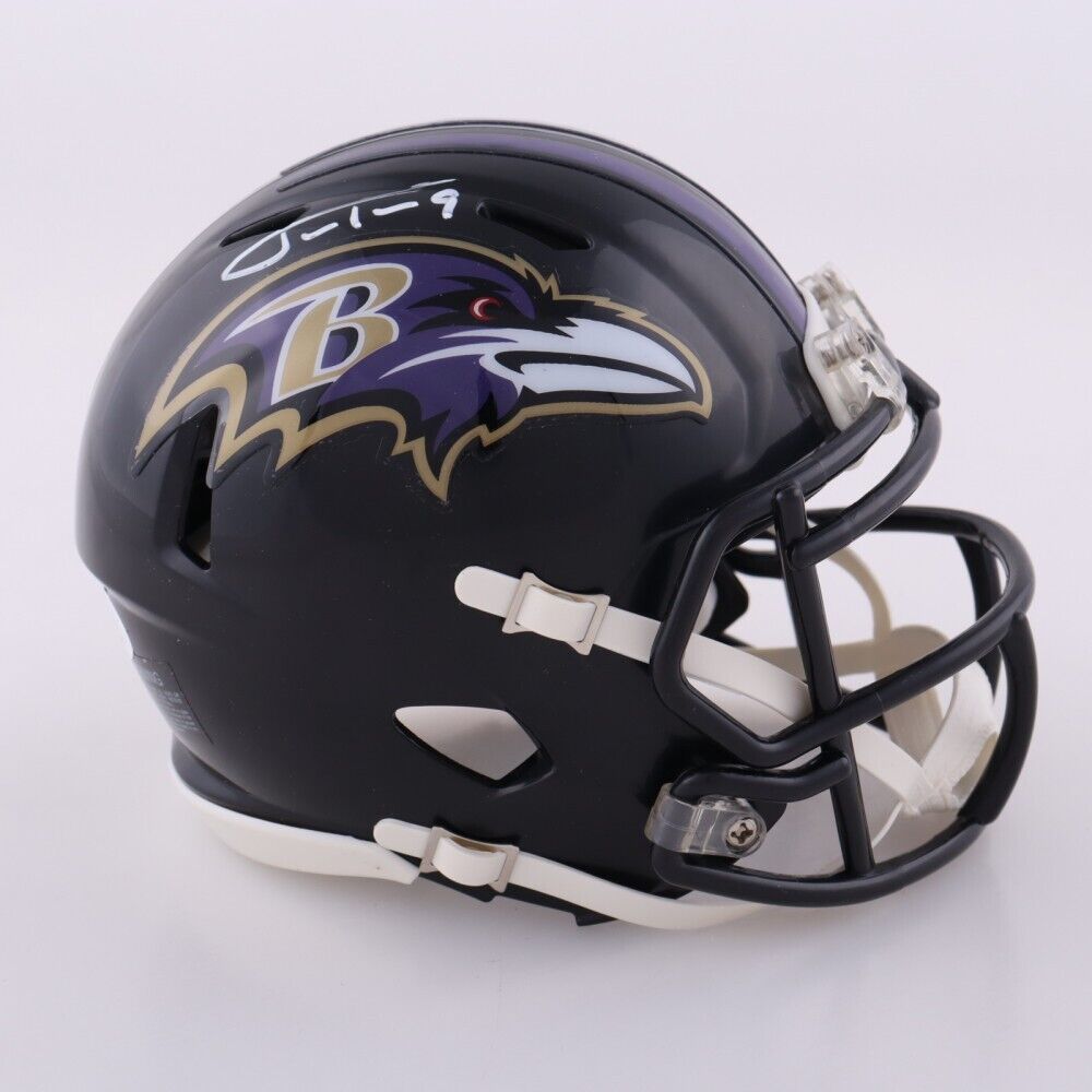 Justin Tucker Signed Baltimore Ravens Mini-Helmet (JSA COA) 5xPro Bowl Kicker