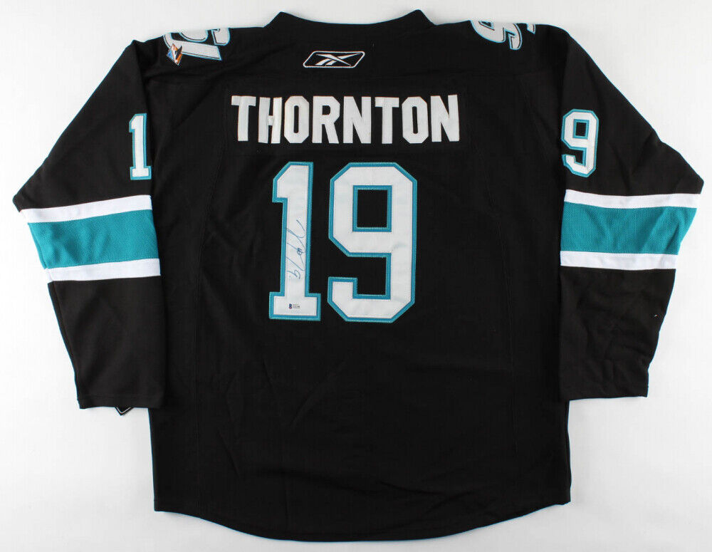 Joe Thornton Signed San Jose Sharks Reebok NHL Style Jersey (Beckett COA)