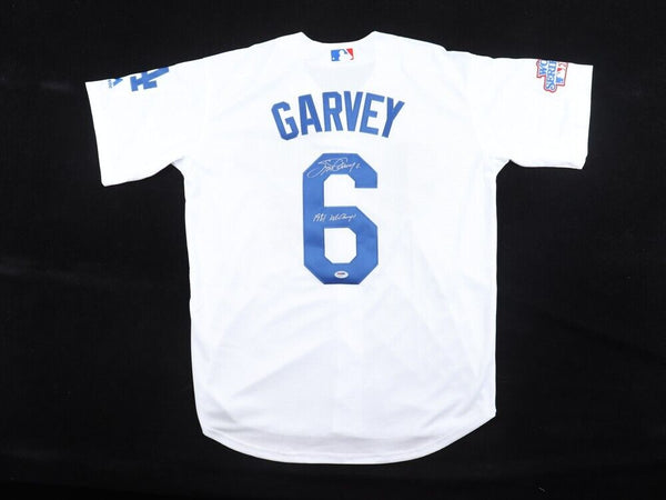 Steve Garvey 81 WS Champs Authentic Signed White Pro Style Jersey BAS  Witness