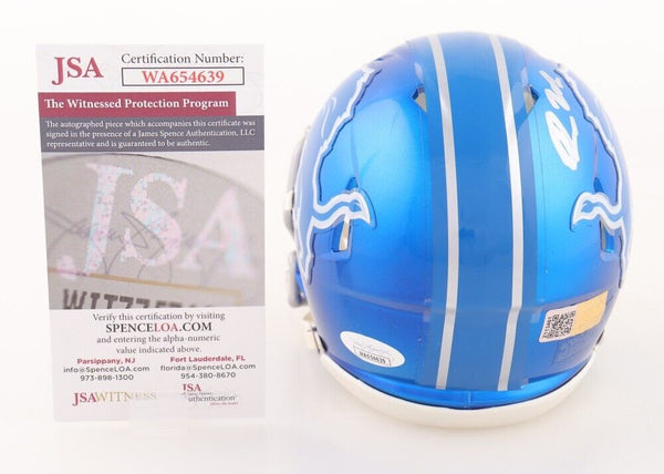 Brock Wright Signed Detroit Lions Speed Mini Helmet (JSA COA) Ex-Notre –