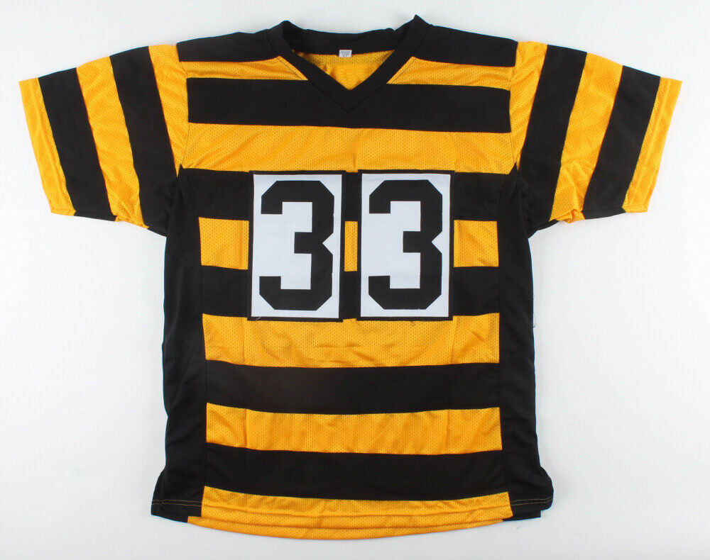 Merril Hoge Signed Steelers Bumble Bee Jersey (JSA COA) Pittsburgh RB 1987-1994